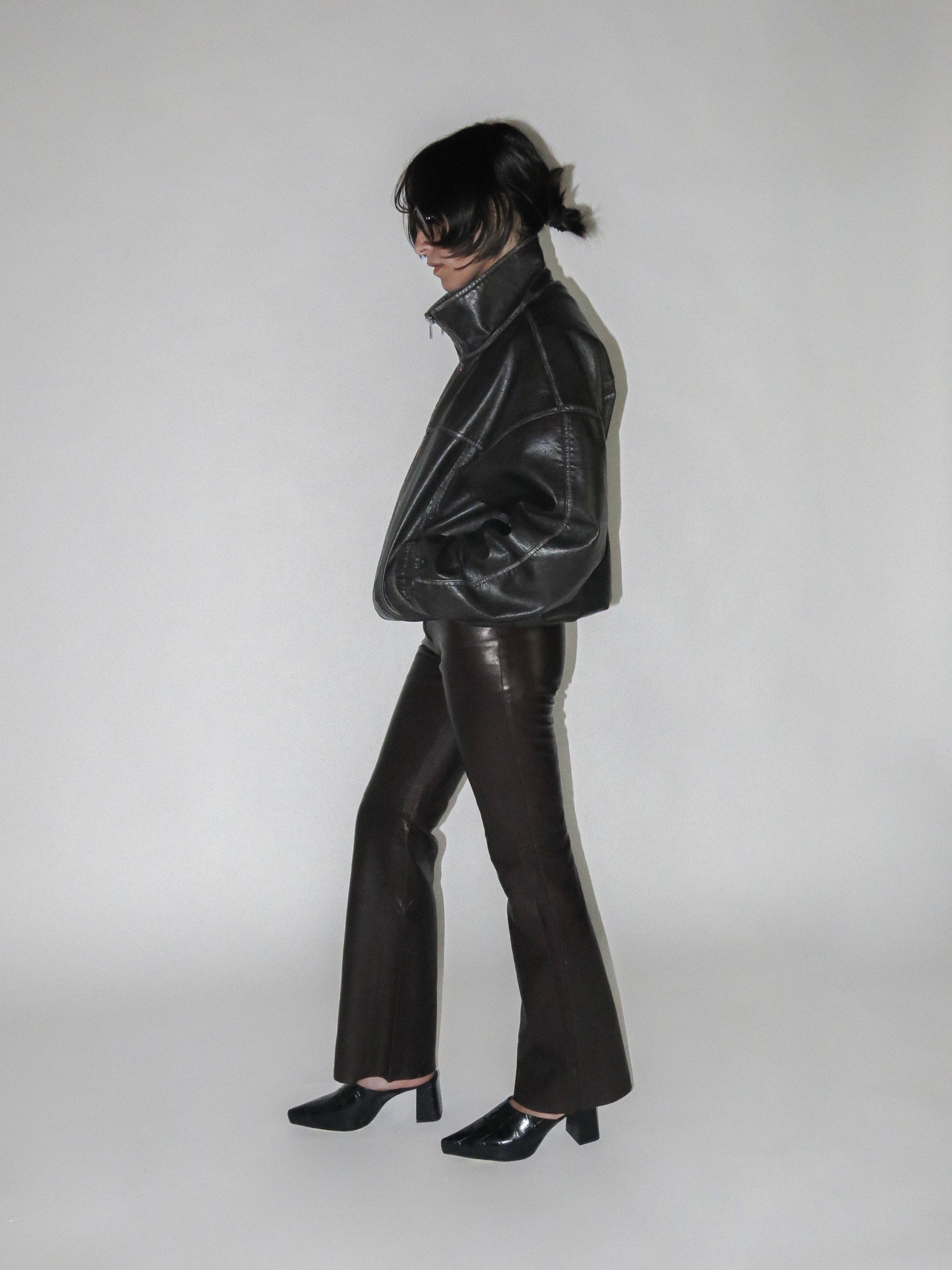 Leather Pointed Block Heel Mule — Tama Toby – TAMA TOBY | Official