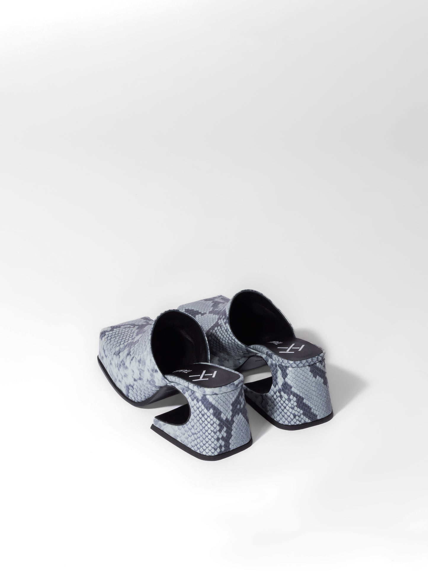 DENIM SNAKE SASSY MULE
