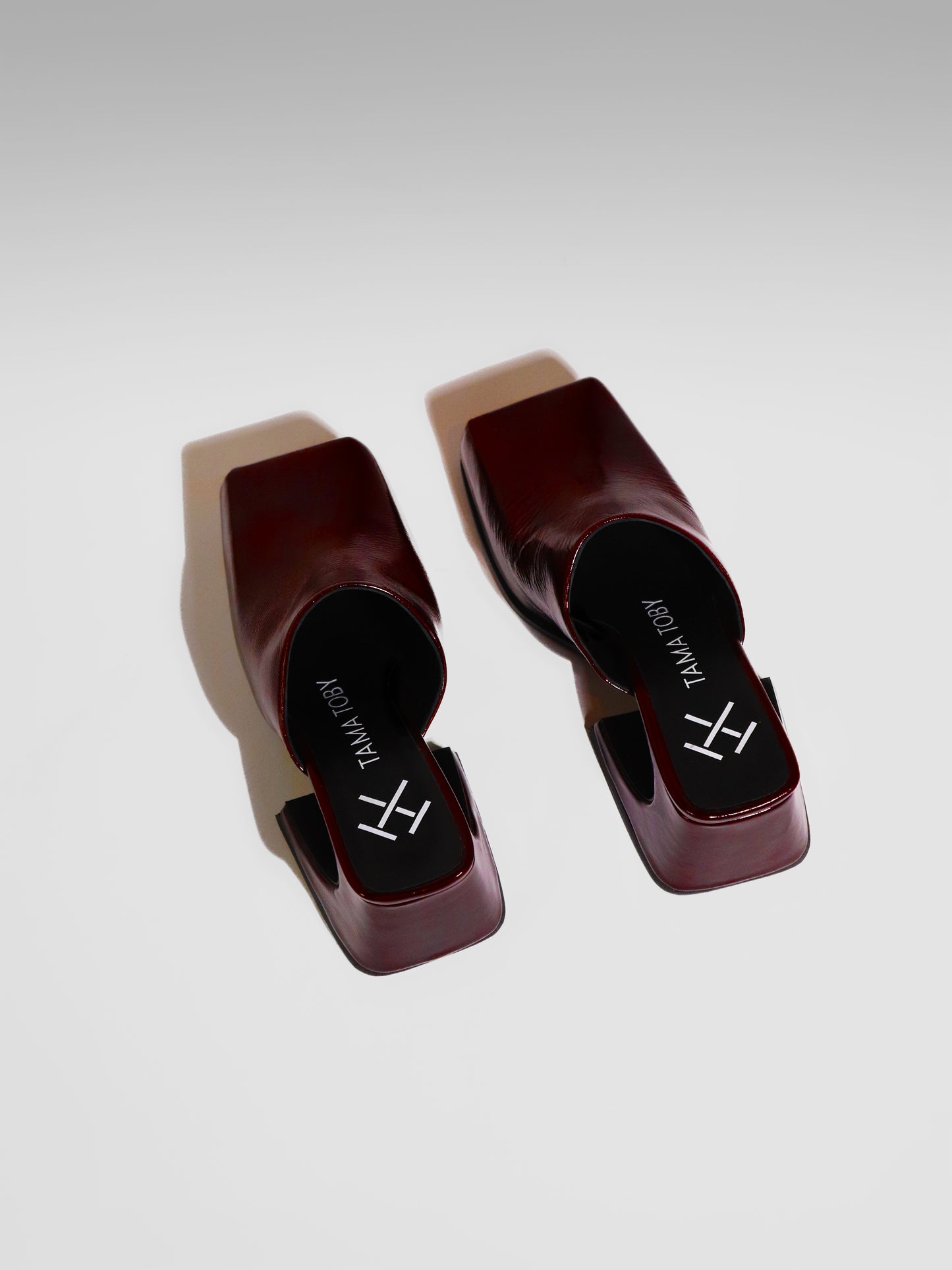 PATENT BURGUNDY SASSY MULE