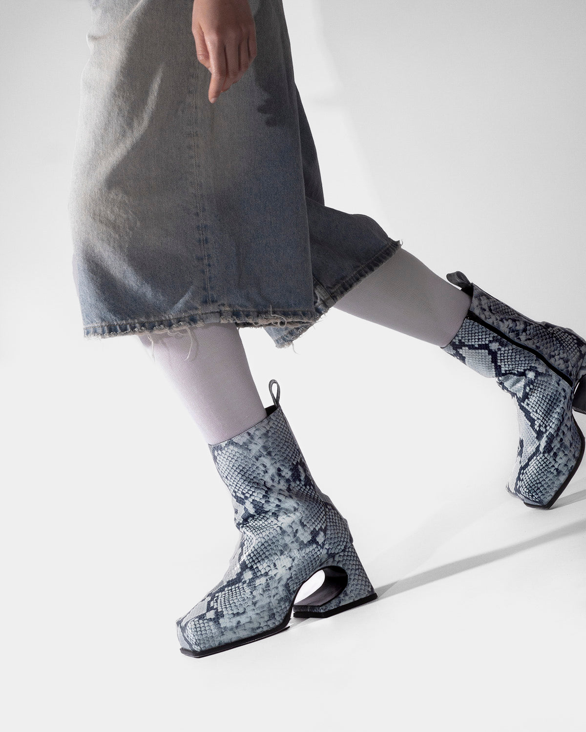 DENIM SNAKE ROXY BOOTS