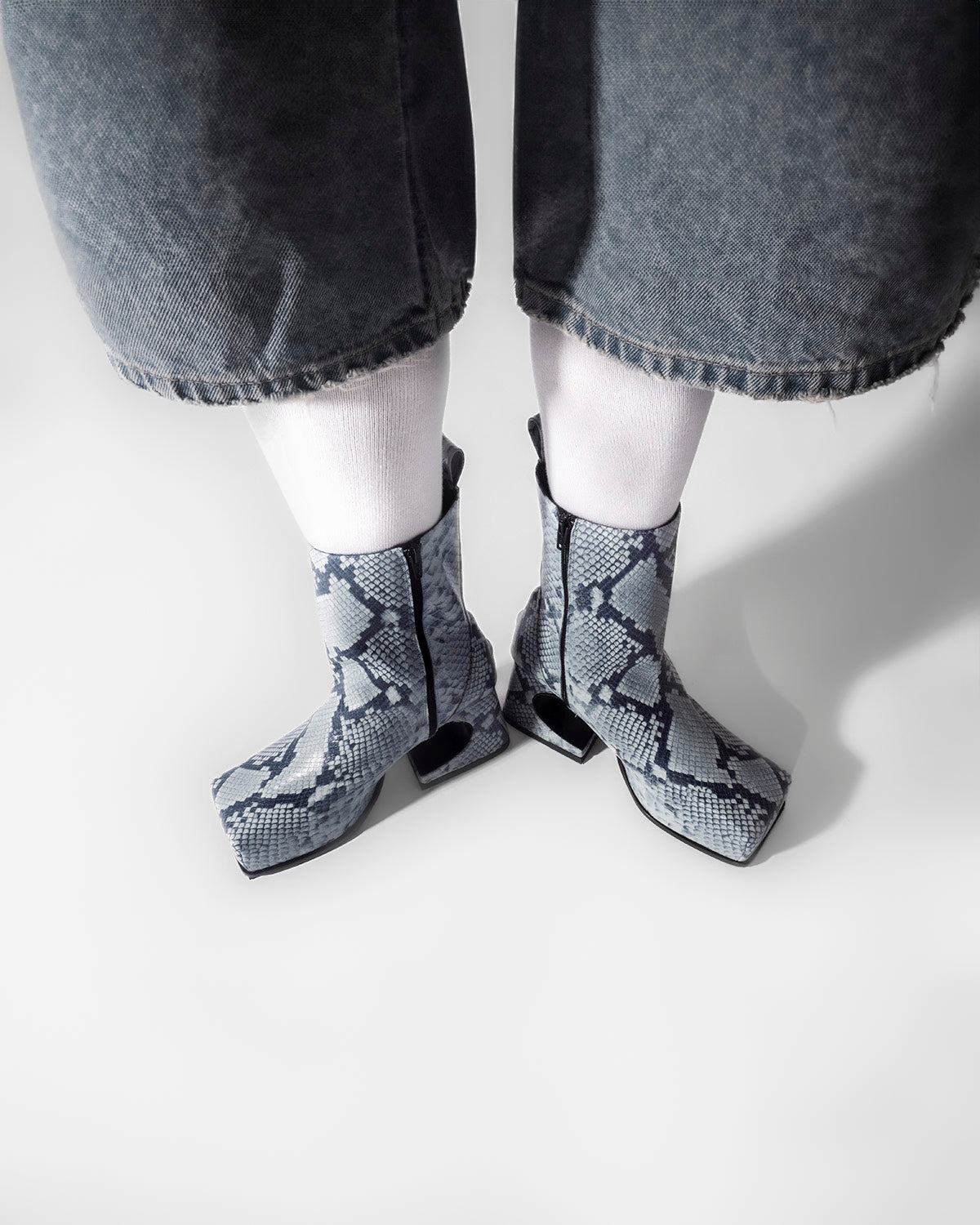 DENIM SNAKE ROXY BOOTS